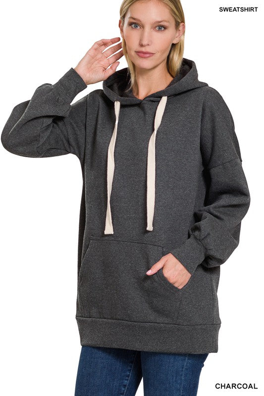 OVERSIZED HOODIE LONGLINE SWEATSHIRT