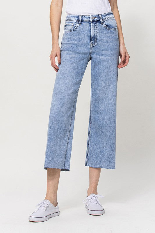 Extra High-Waisted Cropped Wide-Leg Jeans