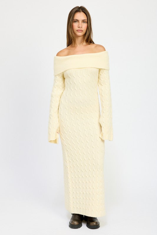 Off Shoulder Maxi Cable Dress Off Shoulder Maxi Cable Dress