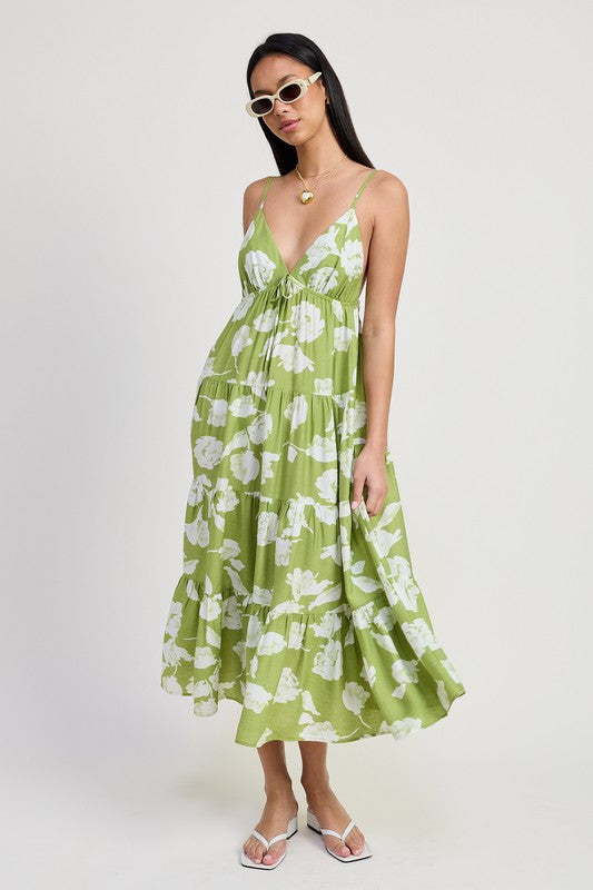 Floral Maxi Spaghetti Strap Flare Dress Floral Maxi Spaghetti Strap Flare Dress