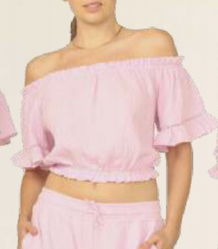 Ocean Drive Gauze Off The Shoulder Bell Sleeve Top