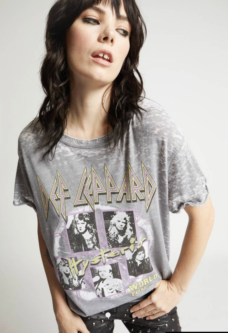 Def Leppard Hysteria World Tour Burnout Tee