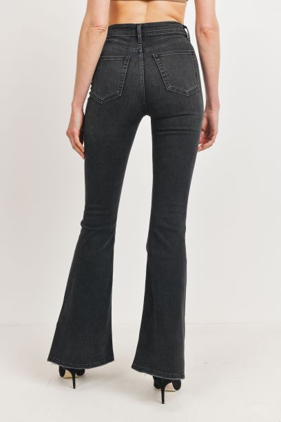 HIGH RISE OUTER SLIT FLARE JEANS