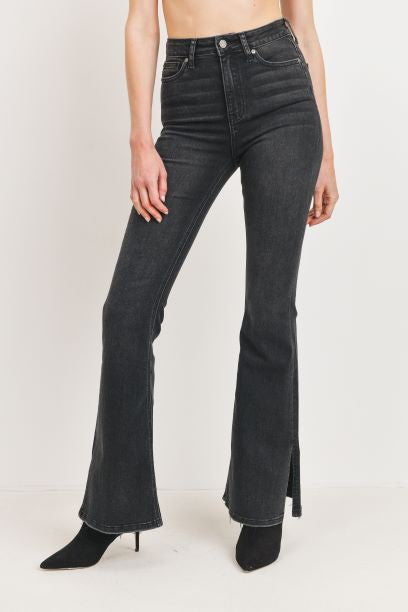 HIGH RISE OUTER SLIT FLARE JEANS