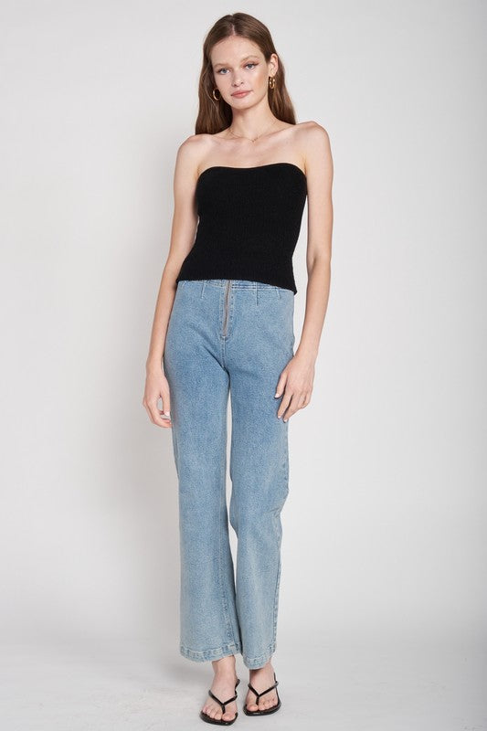 FUZZY SWATER TUBE TOP