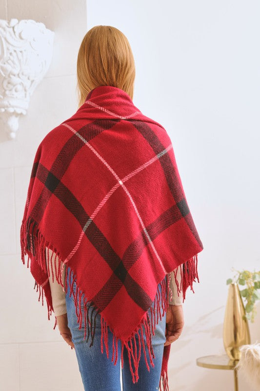 PLAID SQUARE SHAWL SCARF