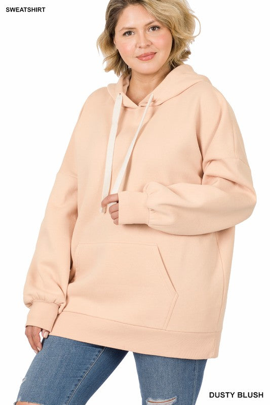 PLUS OVERSIZED HOODIE LONGLINE SWEATSHIRT Bluetique