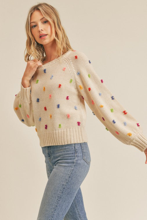 Long Sleeve Multi Yarn Detailed Sweater