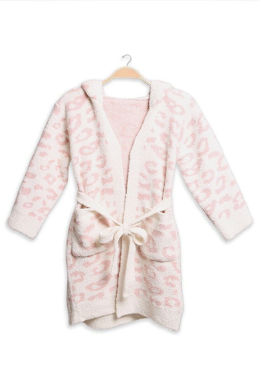 Children's Leopard Print Luxury Soft Hooded Robe