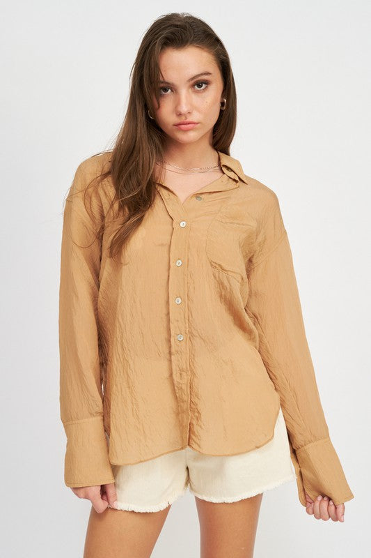 BUTTON DOWN WRINKLED SHIRT