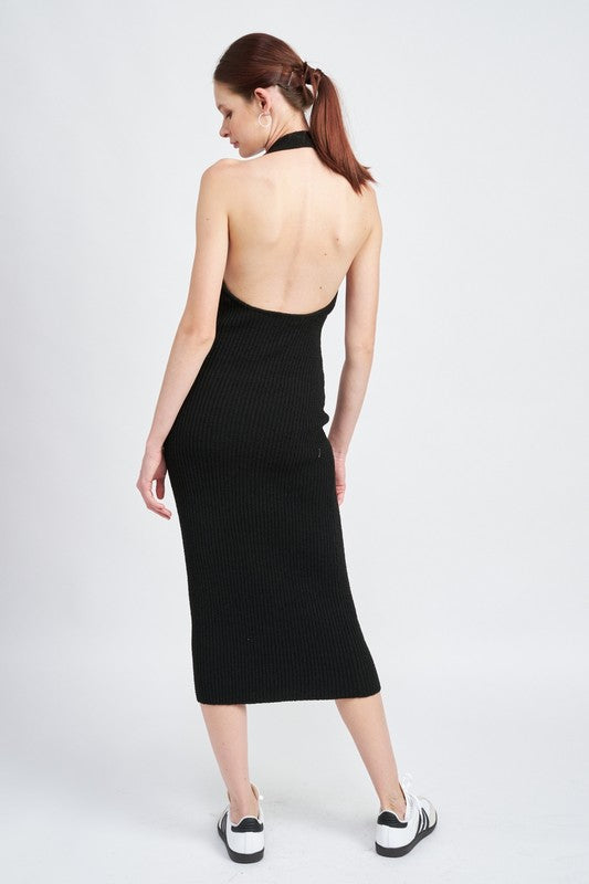 HALTER NECK BODYCON MIDI DRESS HALTER NECK BODYCON MIDI DRESS