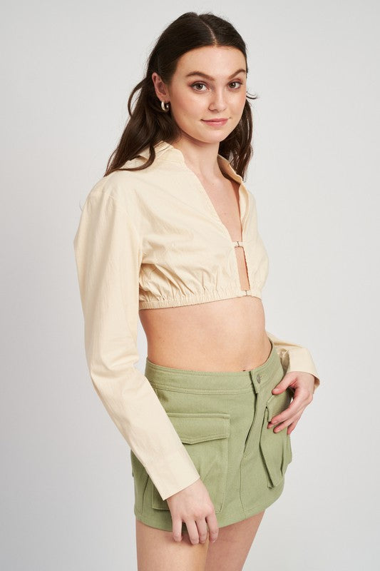 OPEN BACK CROPPED SHIRT