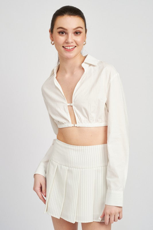 OPEN BACK CROPPED SHIRT