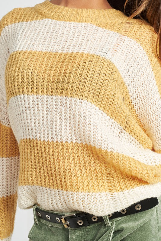 DISTRESSED KNIT TOP