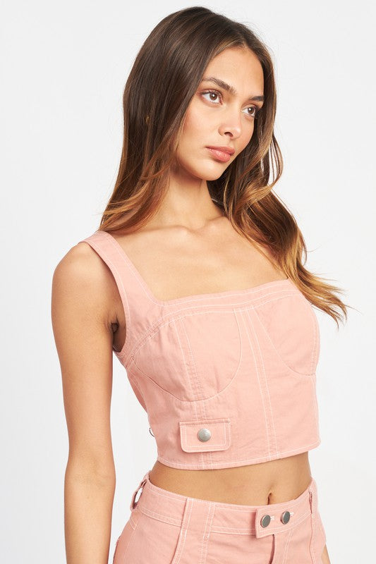 Cropped corset top