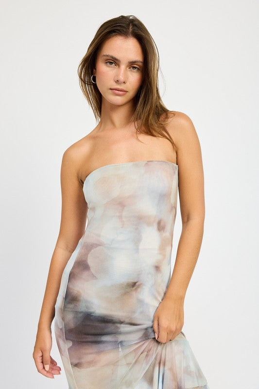 RUFFLED ASYMMETRICAL TUBE DRESS Bluetique RUFFLED ASYMMETRICAL TUBE DRESS Bluetique