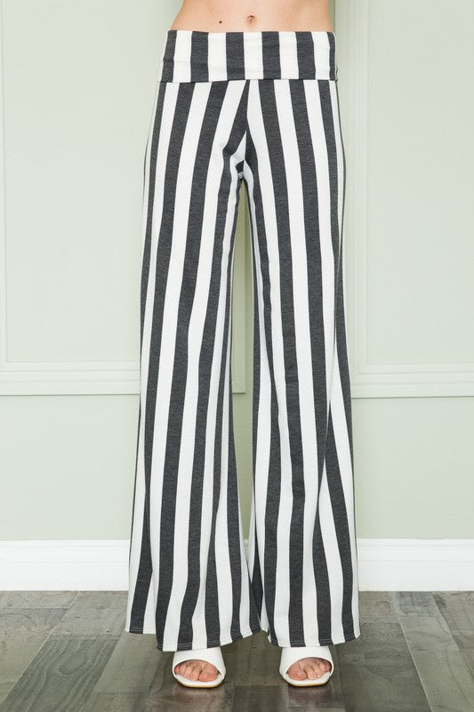 Striped High Waist Relaxed Palazzo Pants