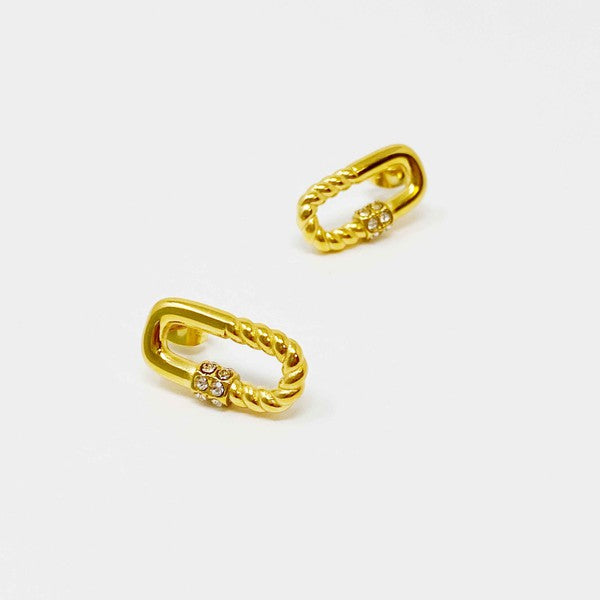 Cabled Link Stud Earrings