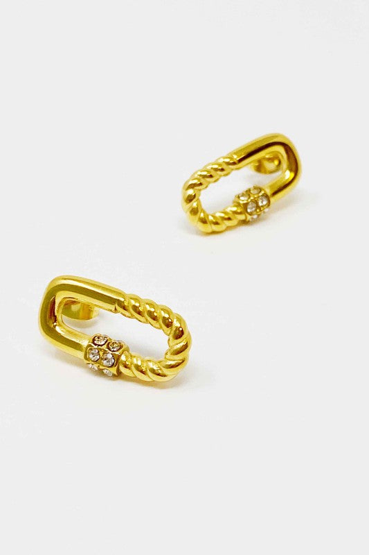 Cabled Link Stud Earrings