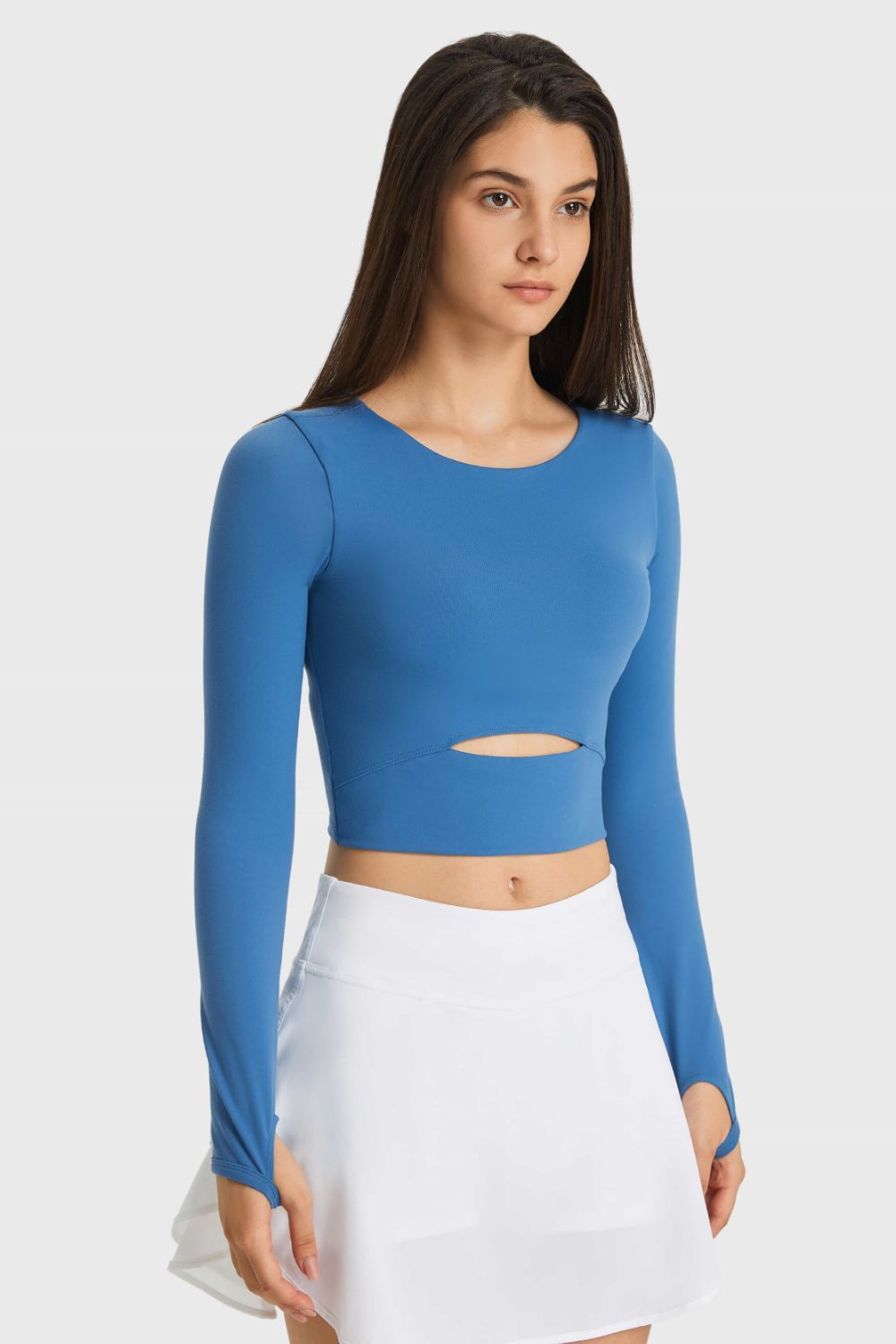 Cutout Long Sleeve Cropped Top *Online Exclusive*
